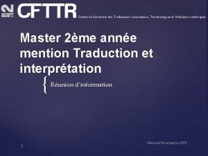 Master 2me anne mention Traduction et interprtation 1