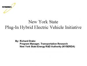 New York State PlugIn Hybrid Electric Vehicle Initiative
