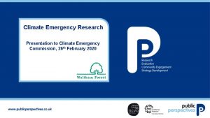 Climate Emergency Research Presentation to Climate Emergency Commission