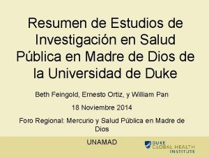 Resumen de Estudios de Investigacin en Salud Pblica