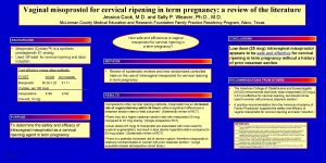 Vaginal misoprostol for cervical ripening in term pregnancy