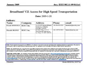 January 2009 doc IEEE 802 11 090111 r