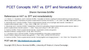 PCET Concepts HAT vs EPT and Nonadiabaticity Sharon