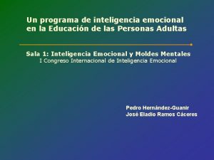 Un programa de inteligencia emocional en la Educacin