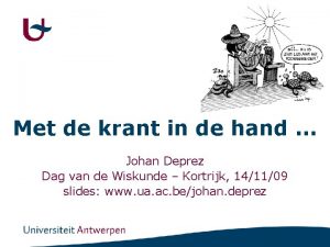 Met de krant in de hand Johan Deprez