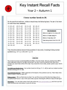 Key Instant Recall Facts Year 2 Autumn 1