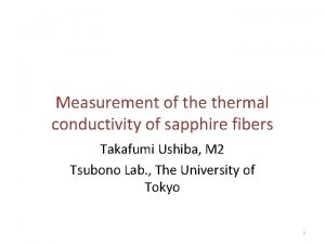 Measurement of thermal conductivity of sapphire fibers Takafumi