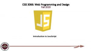 CGS 3066 Web Programming and Design Fall 2019