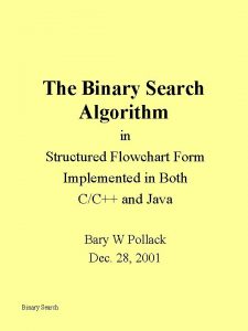 Flowchart of binary search