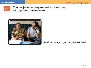 6 1 The subjunctive impersonal expressions will opinion