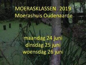 MOERASKLASSEN 2019 Moerashuis Oudenaarde maandag 24 juni dinsdag