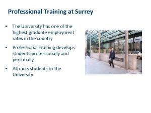 Professional Training at Surrey The University has one