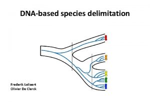 DNAbased species delimitation Frederik Leliaert Olivier De Clerck