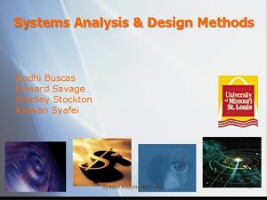 Systems Analysis Design Methods Budhi Buscas Edward Savage