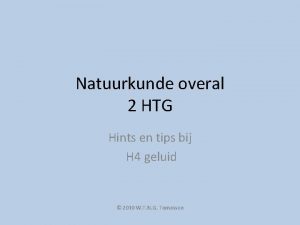 Natuurkunde overal 2 HTG Hints en tips bij