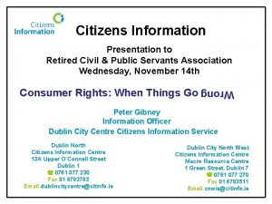 Citizens Information Presentation to Retired Civil Public Servants