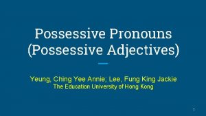 Chinese possessive pronouns