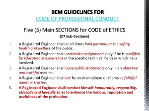 Code of conduct bem