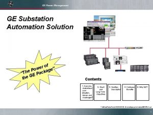 GE Substation Automation Solution of r e ow