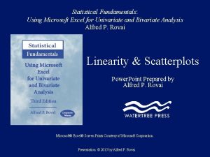 Statistical Fundamentals Using Microsoft Excel for Univariate and