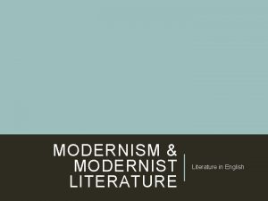 Modernism in literature