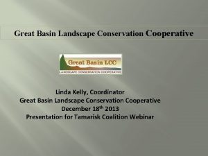 Great Basin Landscape Conservation Cooperative Linda Kelly Coordinator