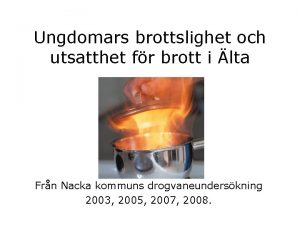 Ungdomars brottslighet och utsatthet fr brott i lta