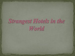 Strangest Hotels in the World q Dog Bark