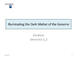 Illuminating the Dark Matter of the Genome Hardison