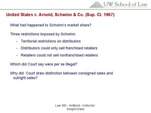 United States v Arnold Schwinn Co Sup Ct