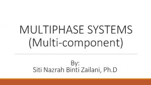 MULTIPHASE SYSTEMS Multicomponent By Siti Nazrah Binti Zailani