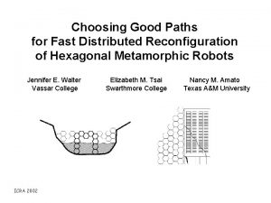 Choosing Good Paths for Fast Distributed Reconfiguration of
