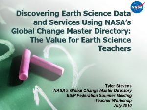 Discovering Earth Science Data and Services Using NASAs