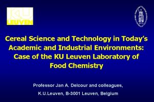 Cereal Science and Technology in Todays Academic and