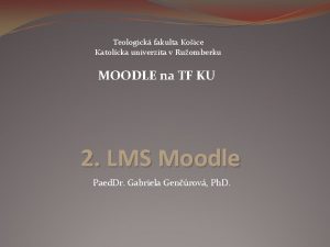 Katolicka univerzita moodle Katolicka univerzita moodle