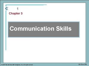 Chapter 3 communication skills