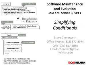 Software Maintenance and Evolution CSSE 575 Session 3