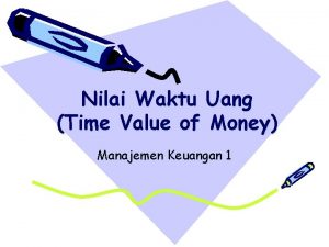 Time preference of money