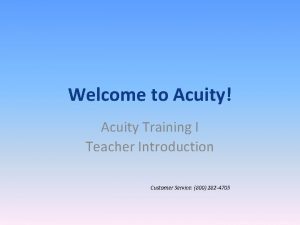 Welcome to.acuity