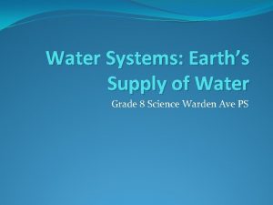 Water systems grade 8