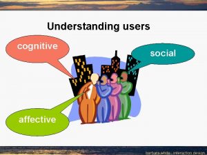 Understanding users cognitive social affective barbara white interaction