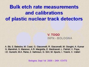 Bulk etch rate measurements and calibrations of plastic