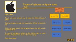 Types of Iphone in Apple shop SG TYPES