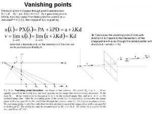 Vanishing points ML estimate of a vanishing point