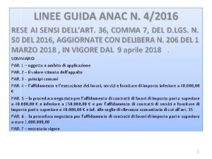 LINEE GUIDA ANAC N 42016 RESE AI SENSI