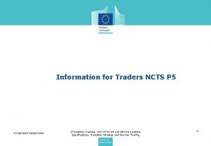 Information for Traders NCTS P 5 17102019 18102019