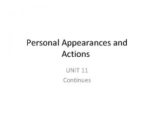 Character personal appearances