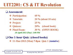 UIT 2201 CS IT Revolution q Assessment v