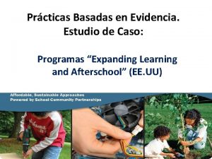 Prcticas Basadas en Evidencia Estudio de Caso Programas