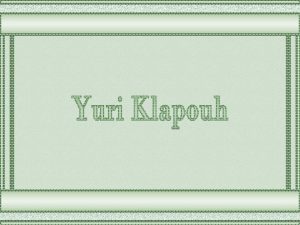 Yuri klapouh artist